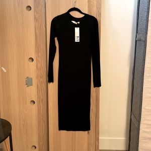 BLQ Basic Black Long Sleeve Midi Dress